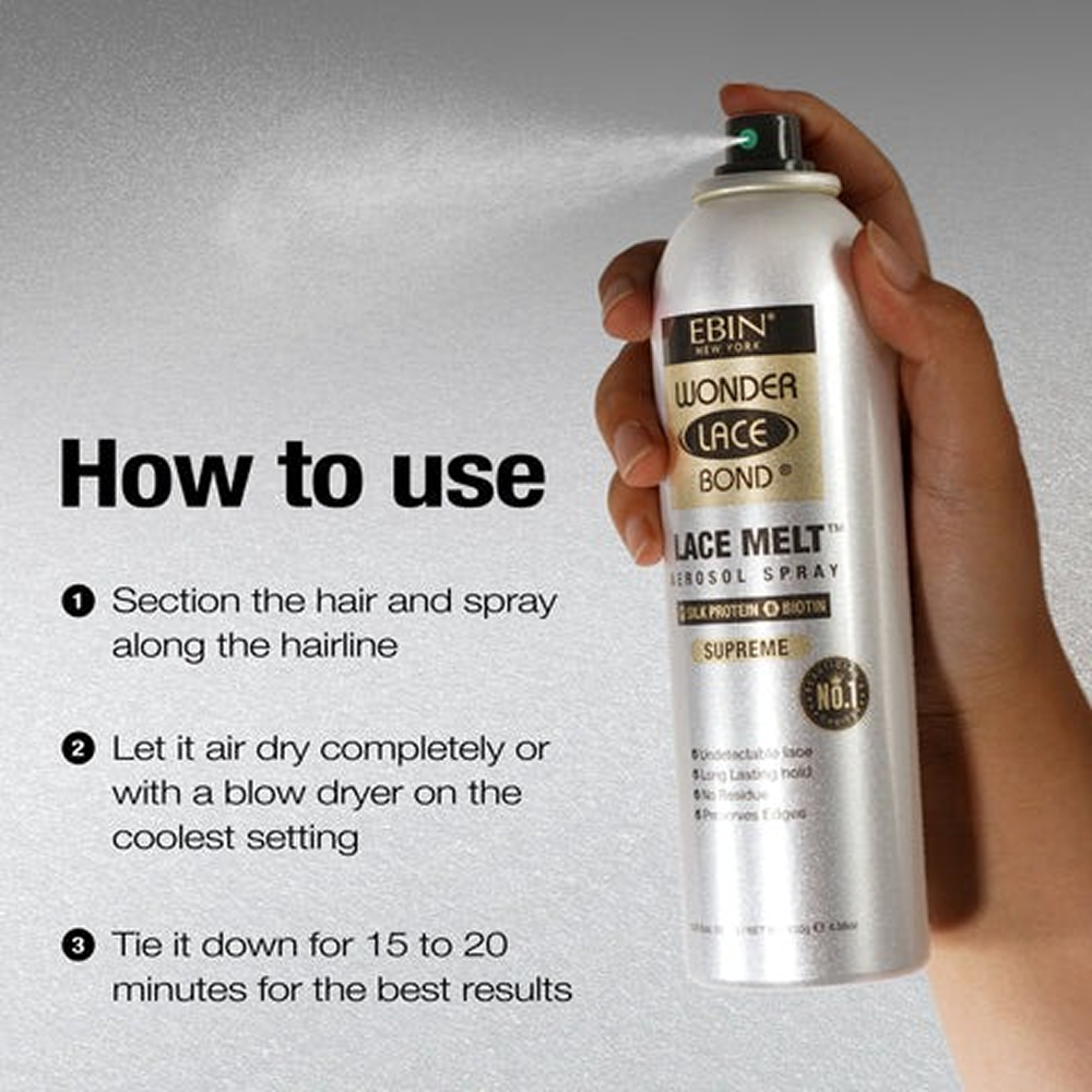 Ebin Wonder Lace Bond Melting Spray Silk Protein &amp; Biotin 80ml-All-Beauty and hair supply