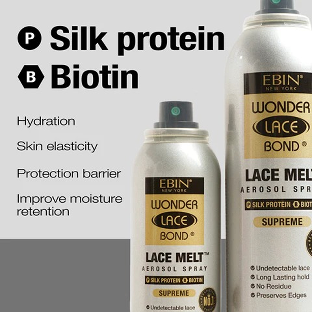 Ebin Wonder Lace Bond Melting Spray Silk Protein &amp; Biotin 80ml-All-Beauty and hair supply
