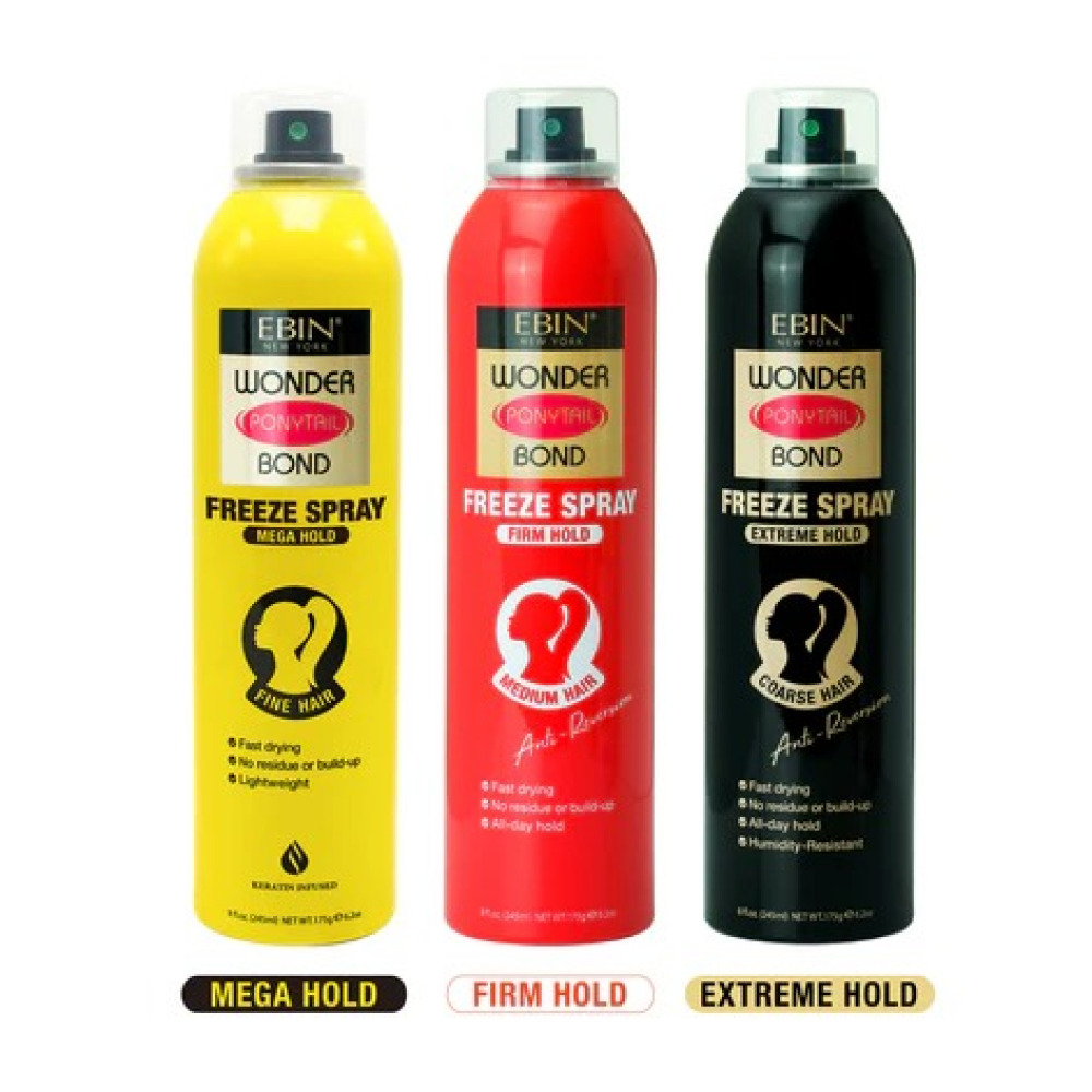 Ebin Wonder Ponytail Spray Extra Mega 245ml-Hair Spray-Beauty and hair supply