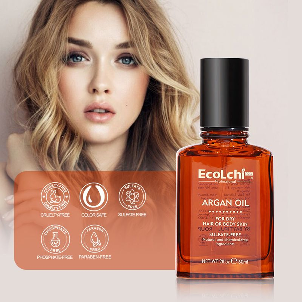 Ecolchi Hair &amp; Skin Oil with Collagen, Shea Butter &amp; Argan Oil 60ml-Hair Serum-Beauty and hair supply