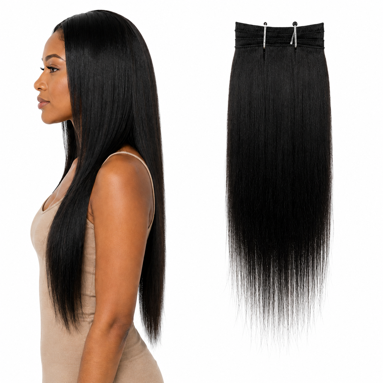Ei Brazilian 100% Unprocessed Virgin Brazilian Human Hair Extension Straight Natural