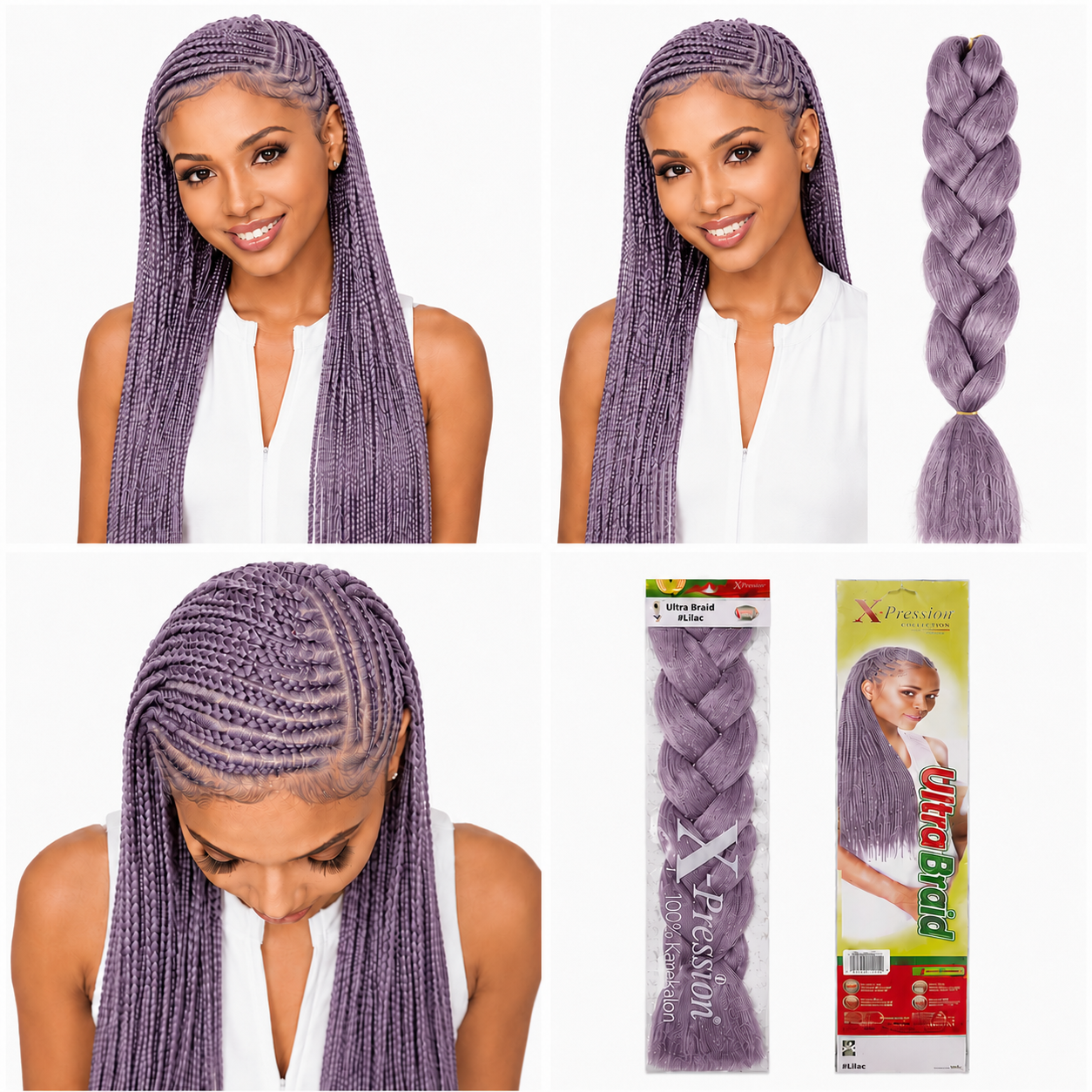X-Pression Ultra Braids Non-Stretched Kanekalon Braiding Hair 82"