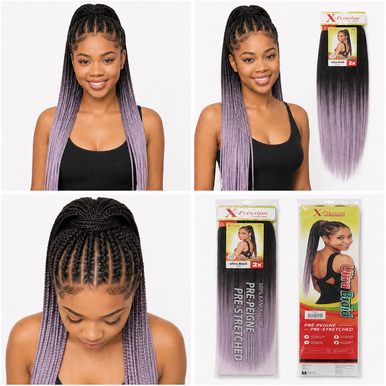 X-Pression Pre-Stretched Braiding Hair 2X Pack, 24"