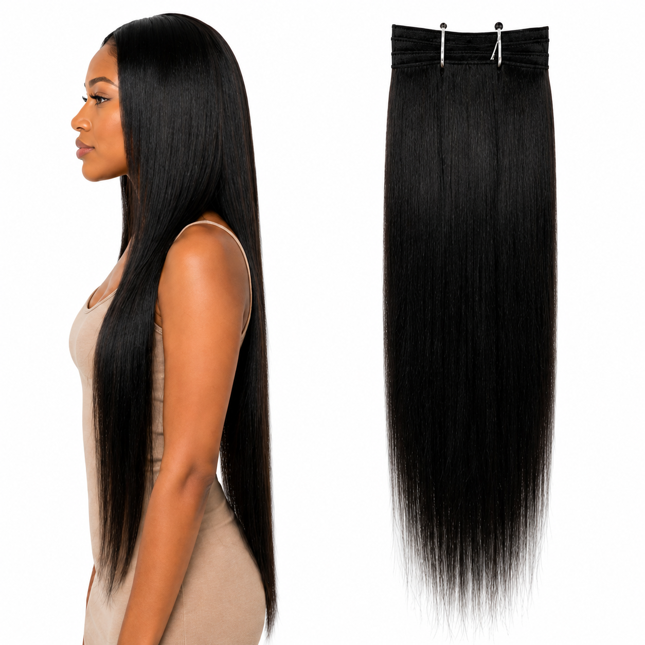 Ei Brazilian 100% Unprocessed Virgin Brazilian Human Hair Extension Straight Natural