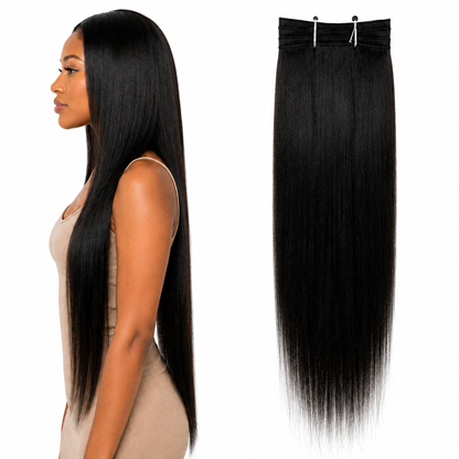 Ei Brazilian 100% Unprocessed Virgin Brazilian Human Hair Extension Straight Natural