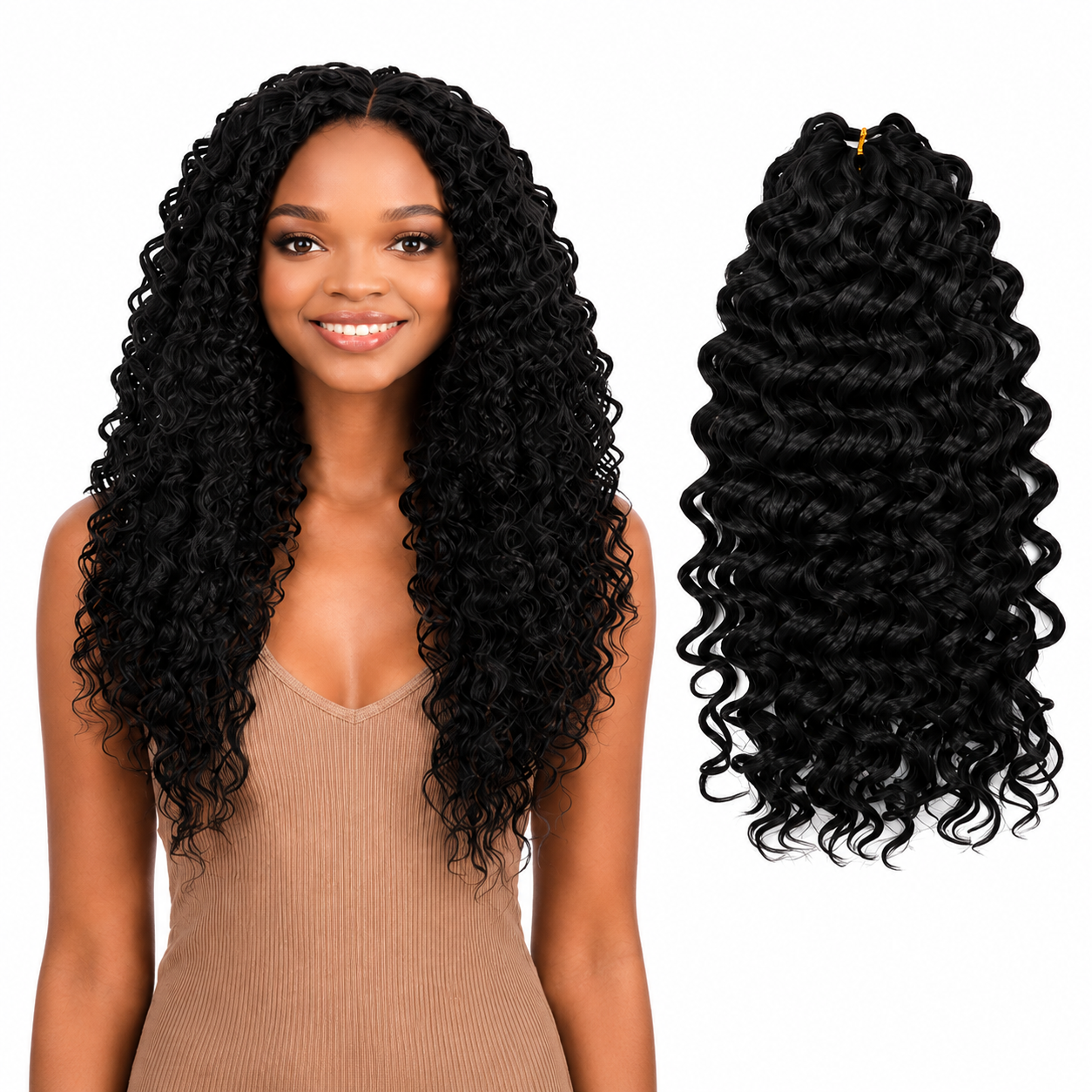 Kuknus Baby Beach Curl Bulk Synthetic Braiding Hair