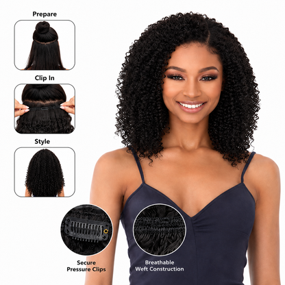 Kuknus Synthetic Water Wave Clip-In Hair Extensions 14"
