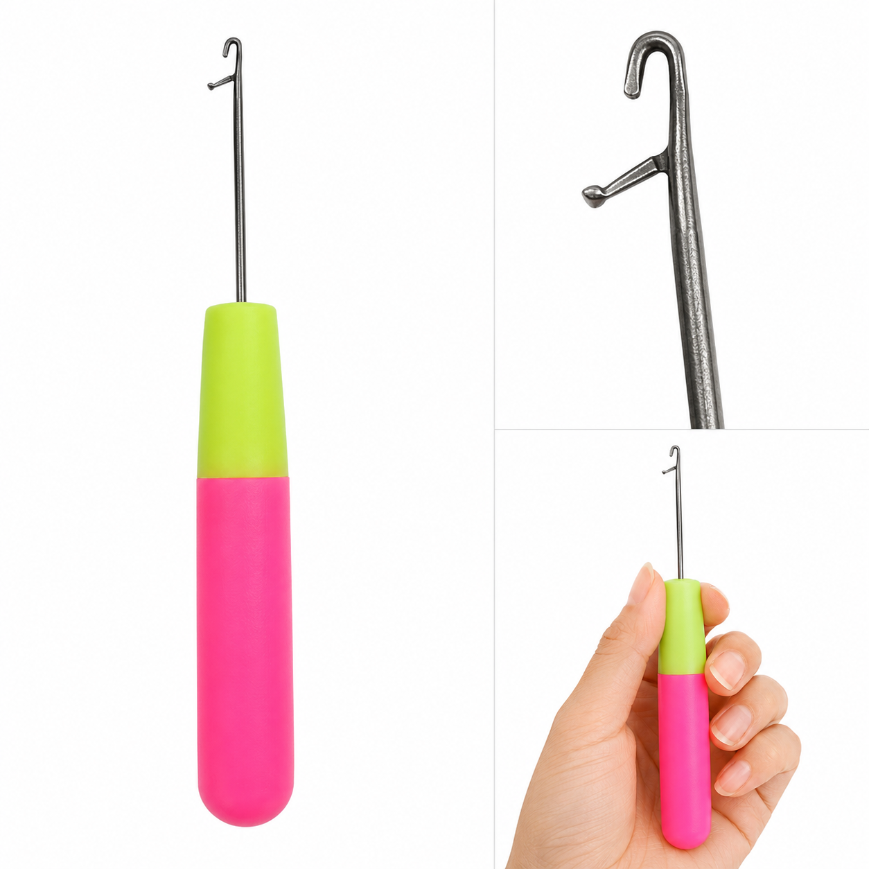 SAIFI Plastic Handle Crochet Needle  Latch Hook
