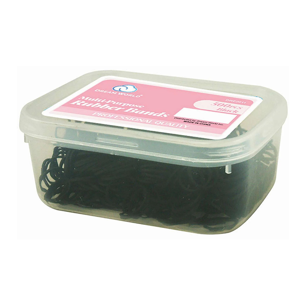 Dream World Rubber Bands 500ct/jar Black