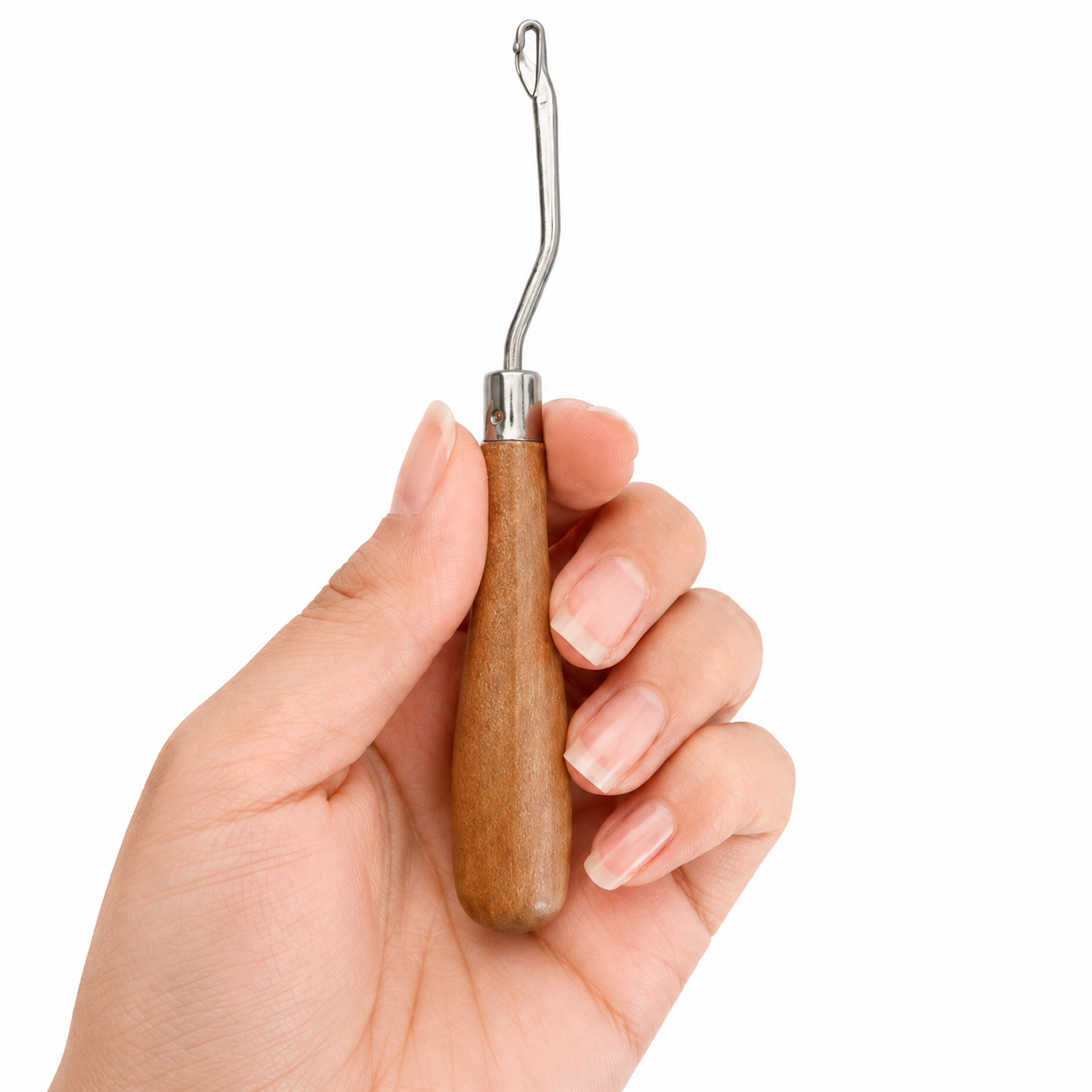 SAIFI Wooden Curved Crochet Needle Latch Hook