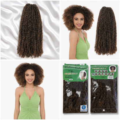 Kuknus Afro Kinky Bulk Synthetic Braiding Hair, 24"