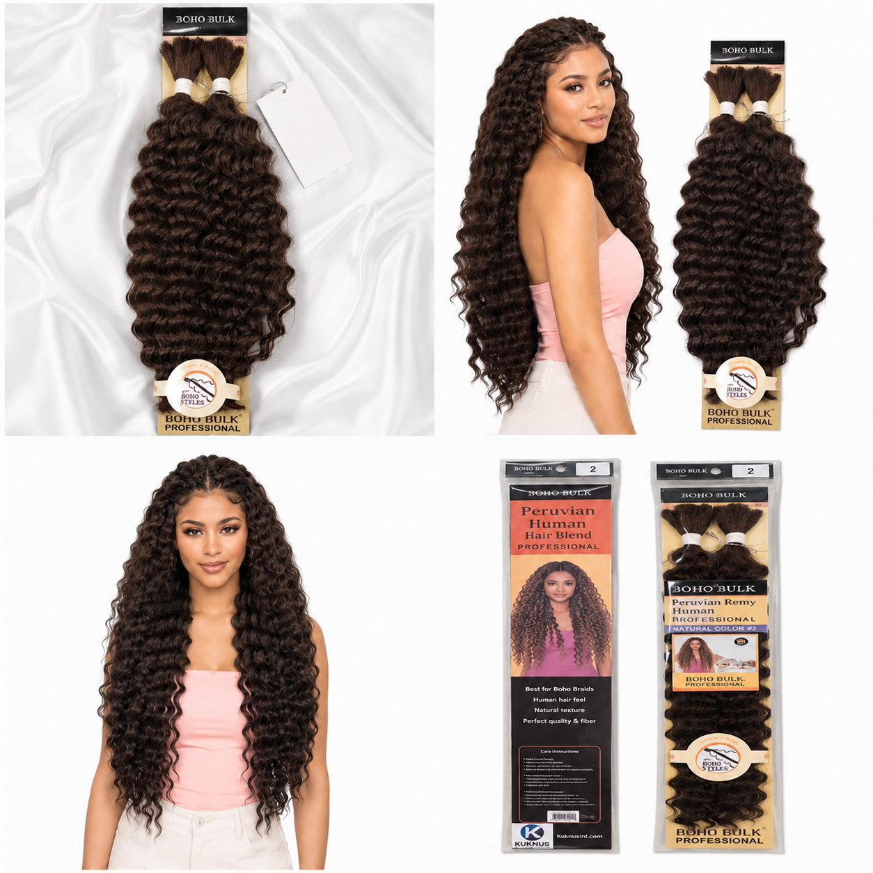 Kuknus Boho Deep Twist Bulk Synthetic Braiding Hair