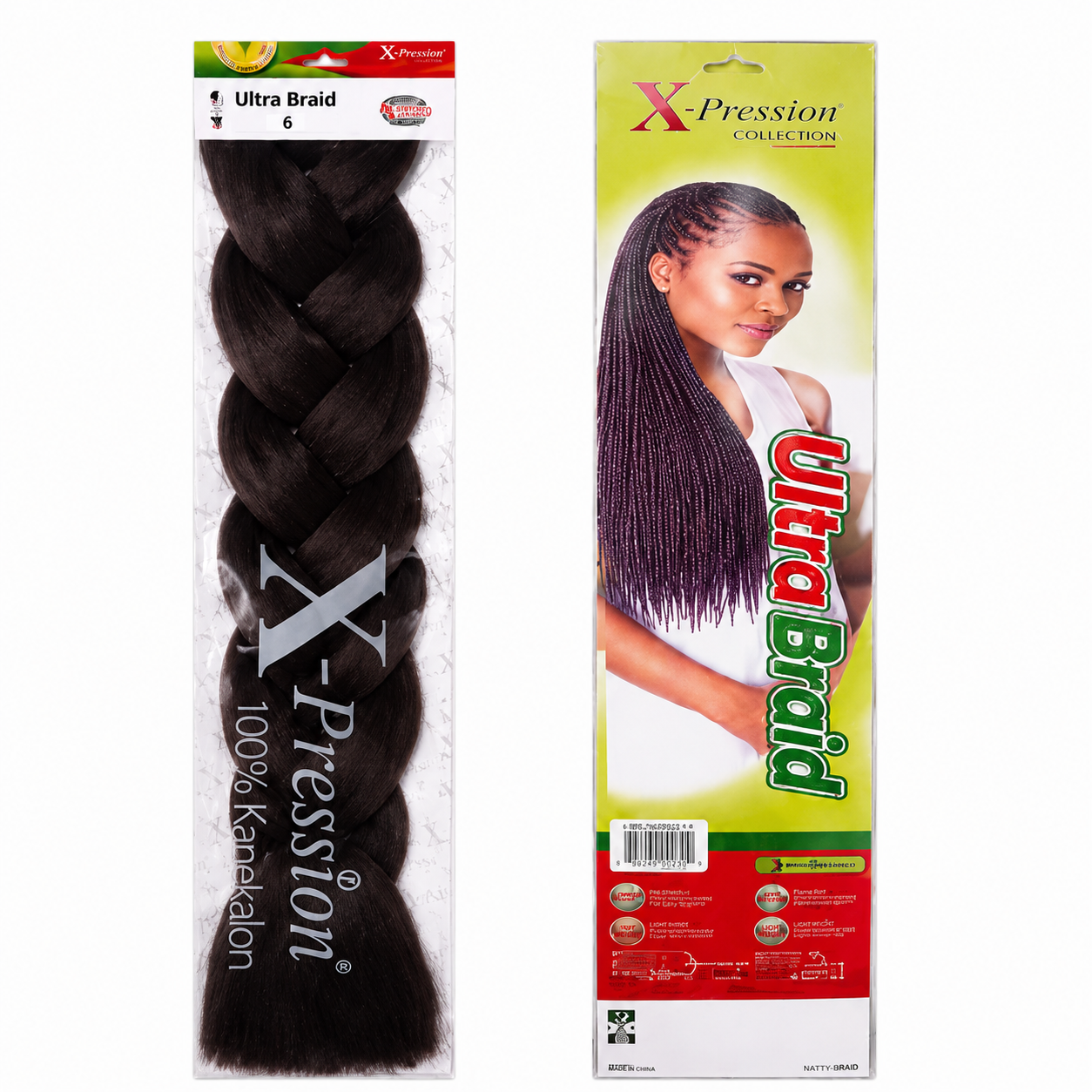 X-Pression Ultra Braids Non-Stretched Kanekalon Braiding Hair 82"