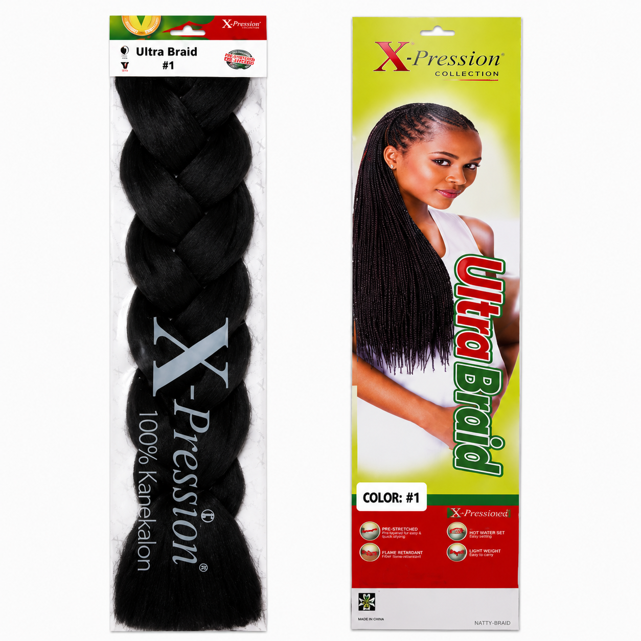 X-Pression Ultra Braids Non-Stretched Kanekalon Braiding Hair 82"