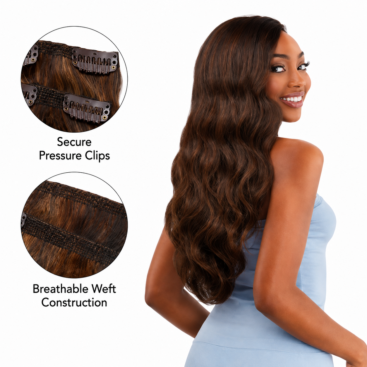 Darbro Doja Silk Press Body Wave Clip-In Synthetic Hair Extensions 24"