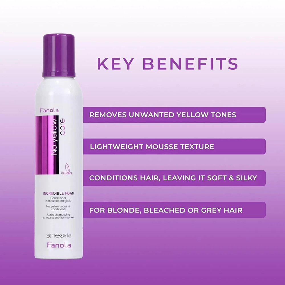 Fanola No Yellow Mousse 250ml-Styling Mousse-Beauty and hair supply