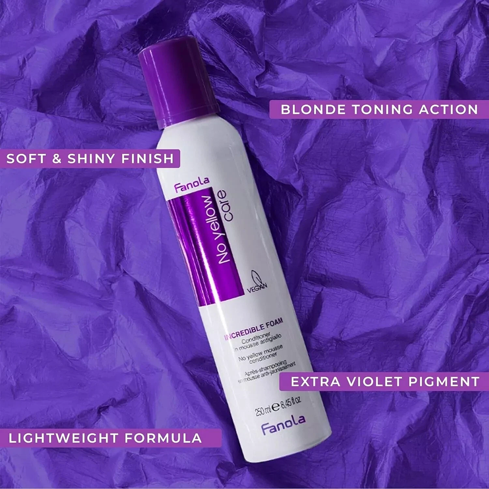 Fanola No Yellow Mousse 250ml-Styling Mousse-Beauty and hair supply