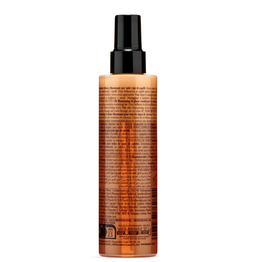 Fanola Oro Therapy Gold Bi-Phase Illuminating Conditioner 200ml-Leave-in Conditioner-Beauty and hair supply