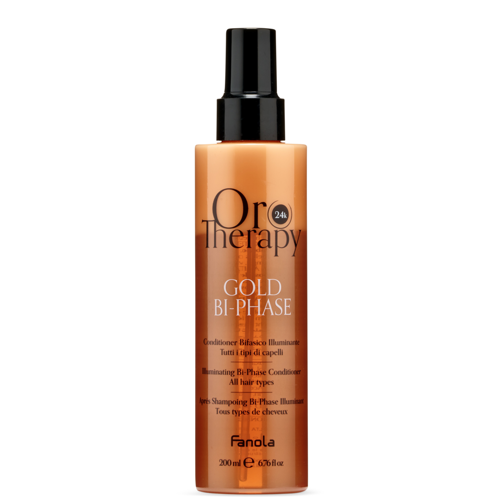 Fanola Oro Therapy Gold Bi-Phase Illuminating Conditioner 200ml-Leave-in Conditioner-Beauty and hair supply