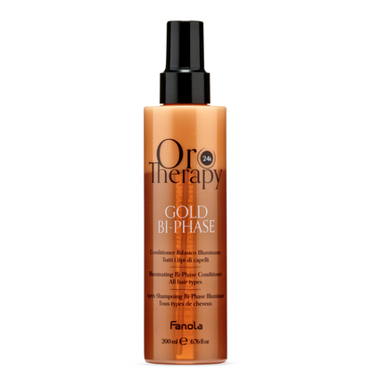 Fanola Oro Therapy Gold Bi-Phase Illuminating Conditioner 200ml-Leave-in Conditioner-Beauty and hair supply
