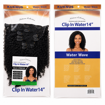 Kuknus Water Wave Clip-In Synthetic Hair Extensions 14"