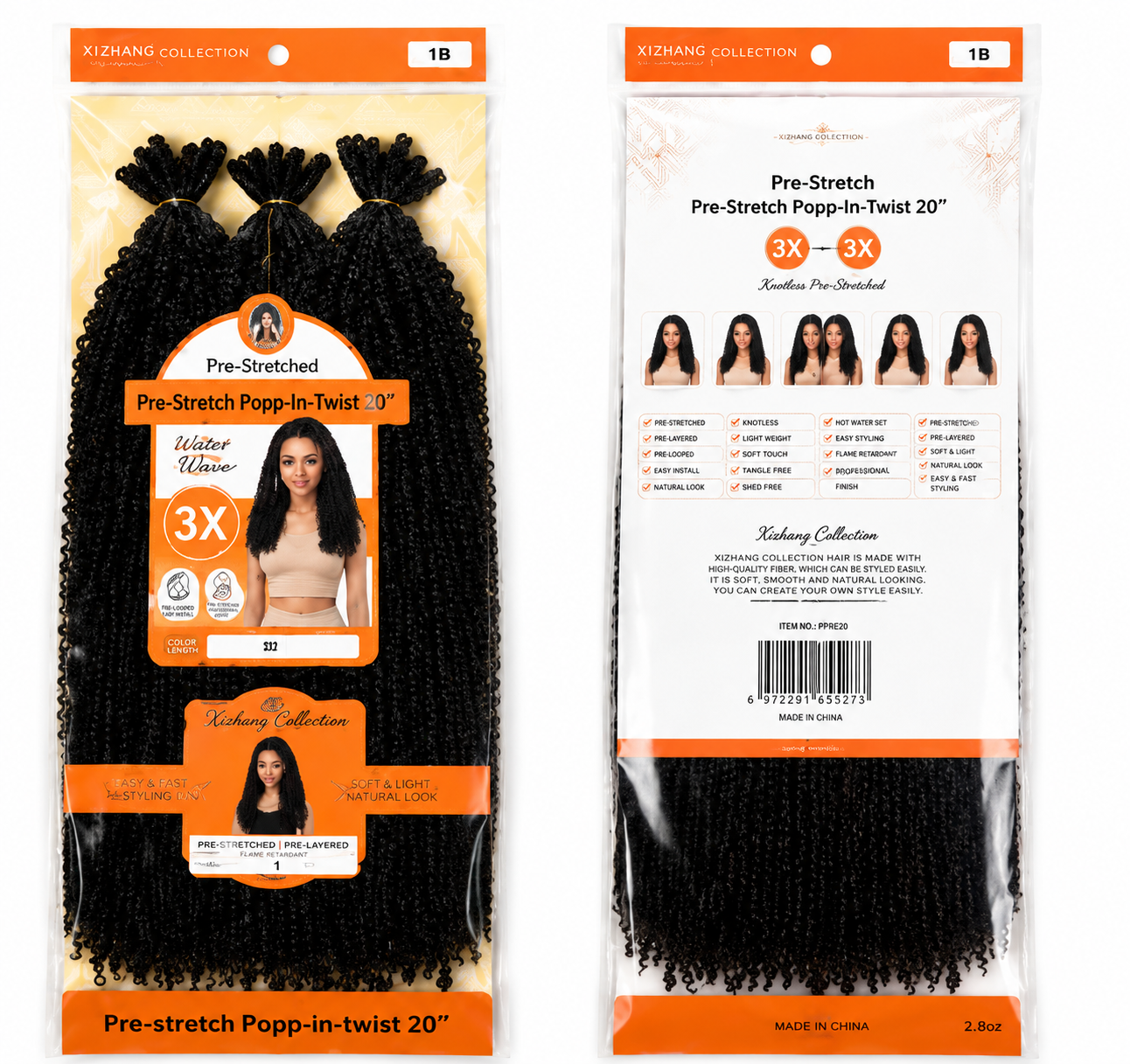 Kuknus Style Pre Streched Popp-In-Twist Bulk Synthetic Hair