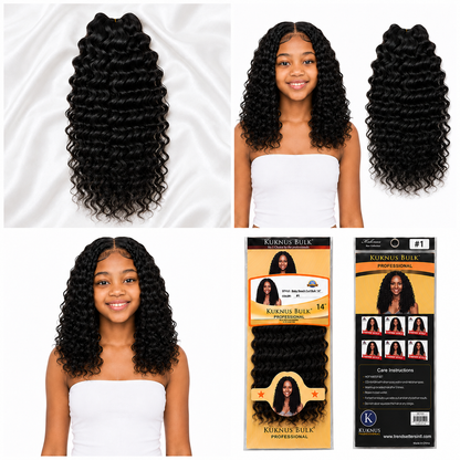 Kuknus Baby Beach Curl Bulk Synthetic Braids Hair 14"