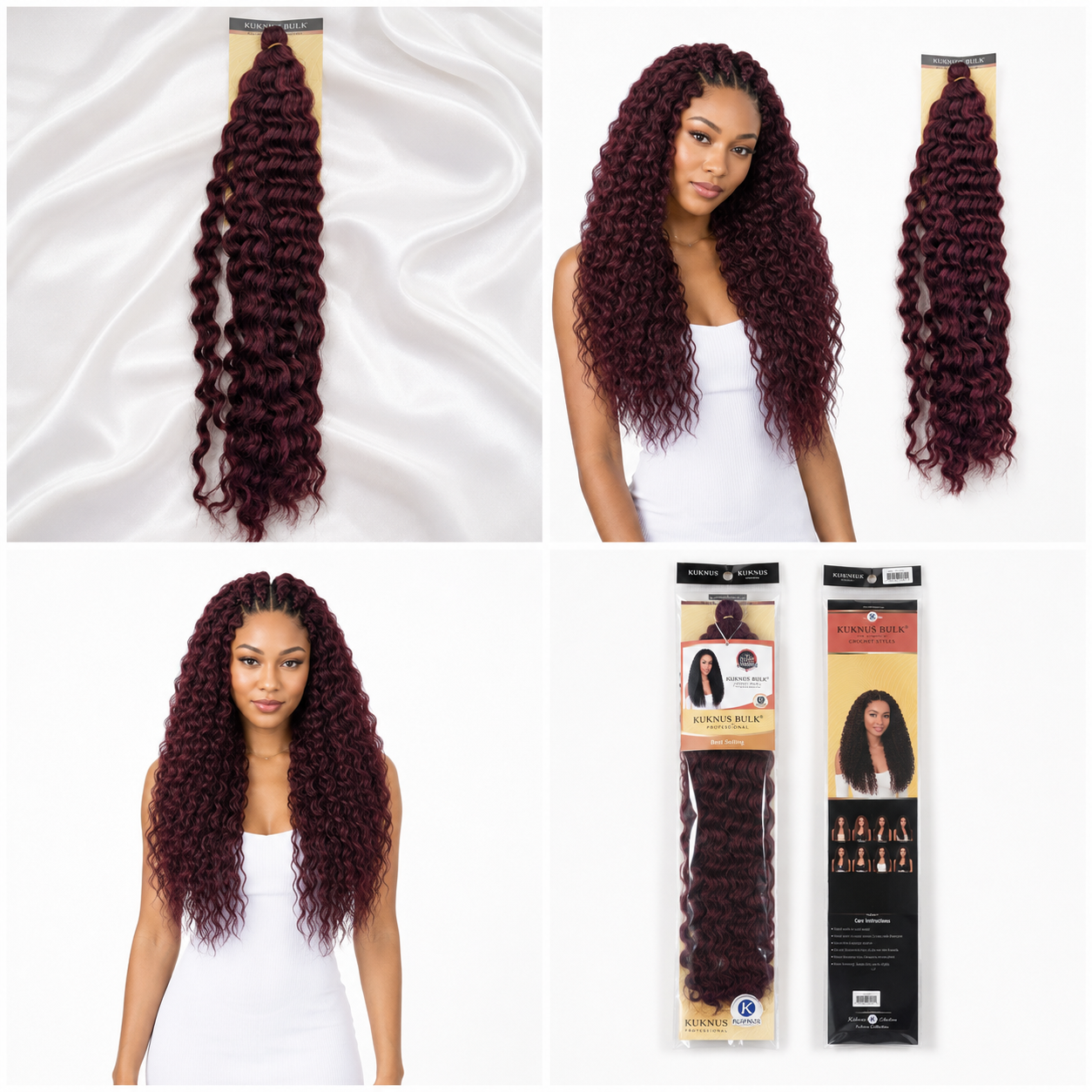 Kuknus Style Deep Twist Bulk Synthetic Braiding Hair