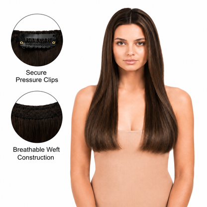 Darbro Doja Synthetic Silk Press Straight Clip-In Hair Extensions 18"