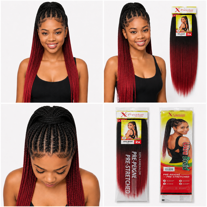 X-Pression Pre-Stretched Braiding Hair 2X Pack, 24"