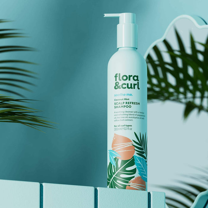 Flora & Curl Coconut Mint Scalp Refresh Shampoo 300ml - Beauty and Hair Supply