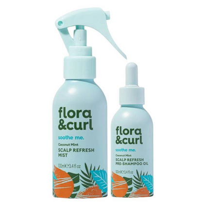 Flora &amp; Curl Coconut Mint Scalp Refresh Pre &amp; Post Shower Treatment Duo-Hair Care Kit-Beauty and hair supply