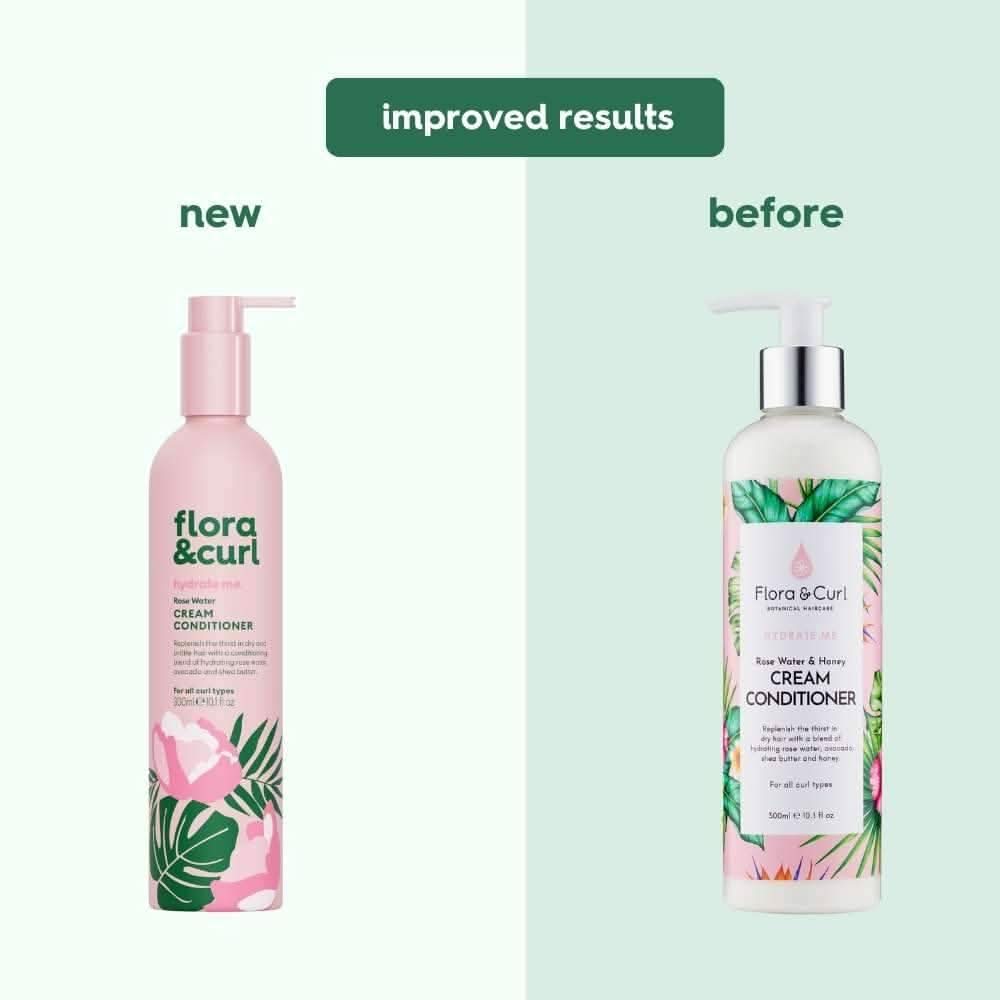 Flora &amp; Curl Hydrate Me Rose Water Cream Conditioner 300ml