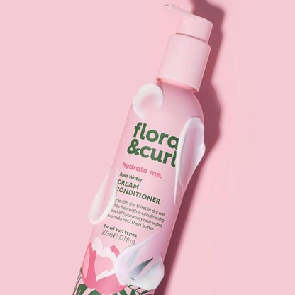 Flora &amp; Curl Hydrate Me Rose Water Cream Conditioner 300ml-Moisturizing Conditioner-Beauty and hair supply