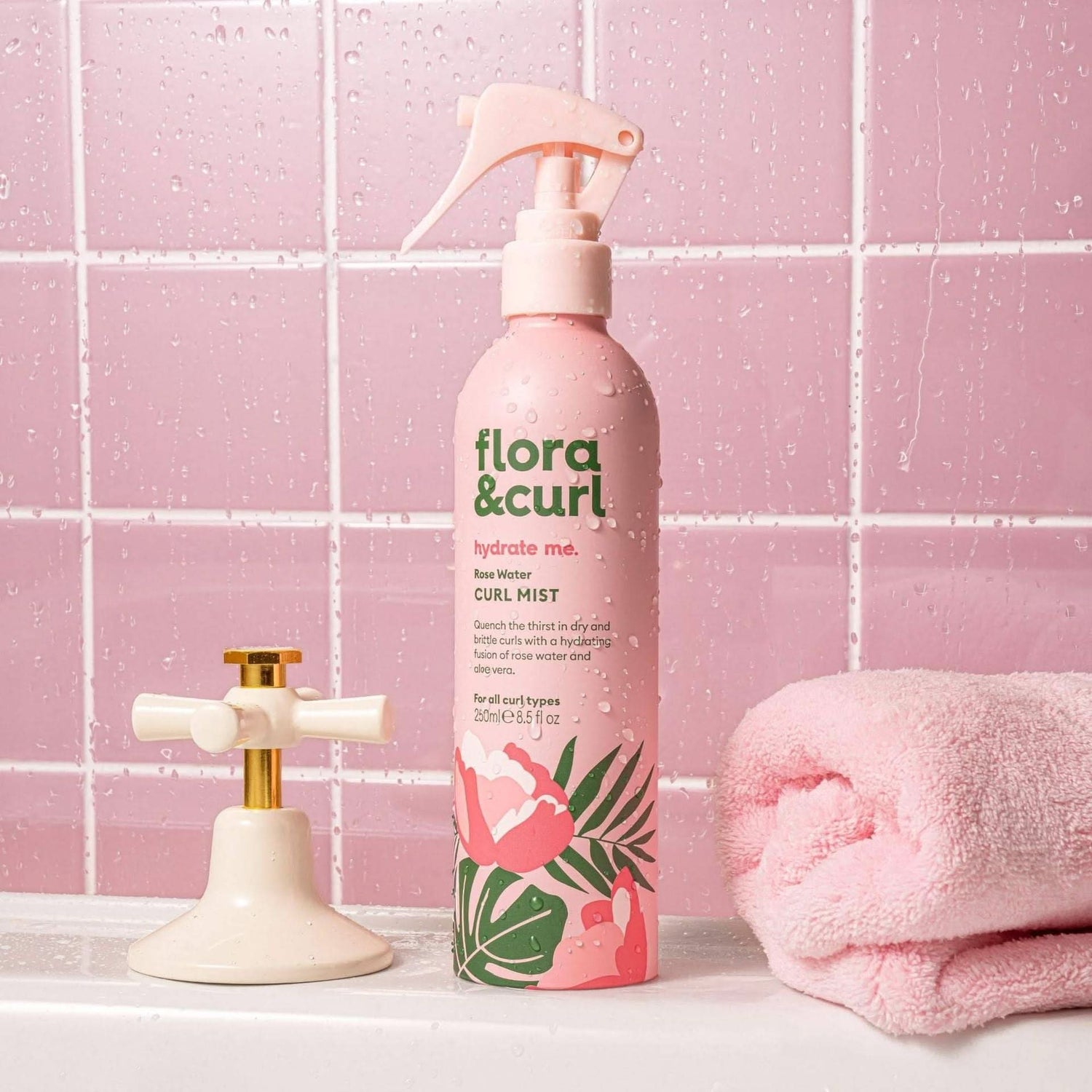 Flora &amp; Curl Hydrate Me Rose Water Curl Mist 250ml-Leave in-Beauty and hair supply