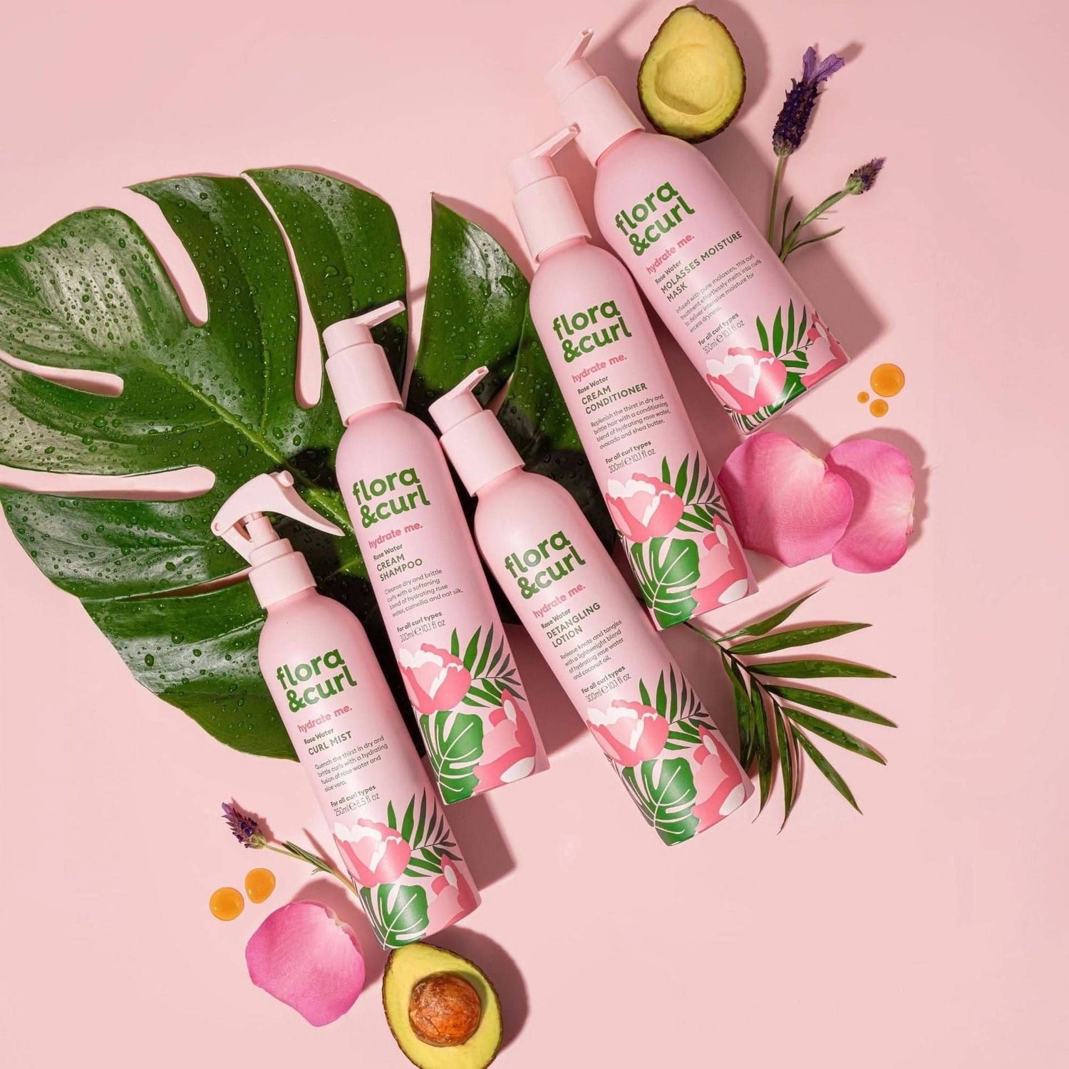 Flora &amp; Curl Hydrate Me Rose Water Curl Mist 250ml-Leave in-Beauty and hair supply
