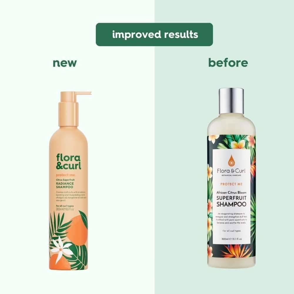 Flora &amp; Curl Protect Me Citrus Superfruit Radiance Shampoo 300ml-Strengthening Shampoo-Beauty and hair supply