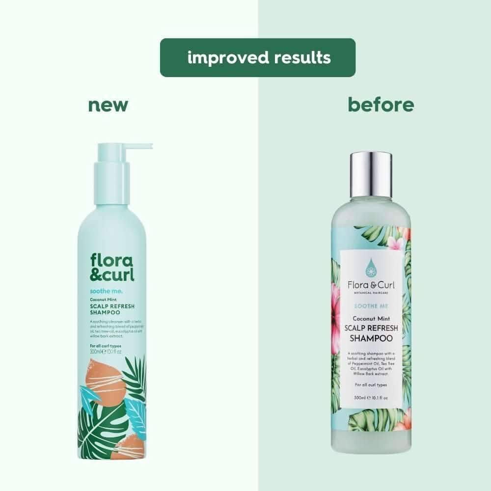 Flora &amp; Curl Soothe Me Coconut Mint Scalp Refresh Shampoo 300ml-Cleansing Shampoo-Beauty and hair supply