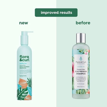 Flora &amp; Curl Soothe Me Coconut Mint Scalp Refresh Shampoo 300ml-Cleansing Shampoo-Beauty and hair supply