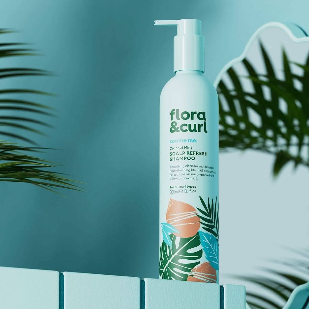 Flora &amp; Curl Soothe Me Coconut Mint Scalp Refresh Shampoo 300ml-Cleansing Shampoo-Beauty and hair supply