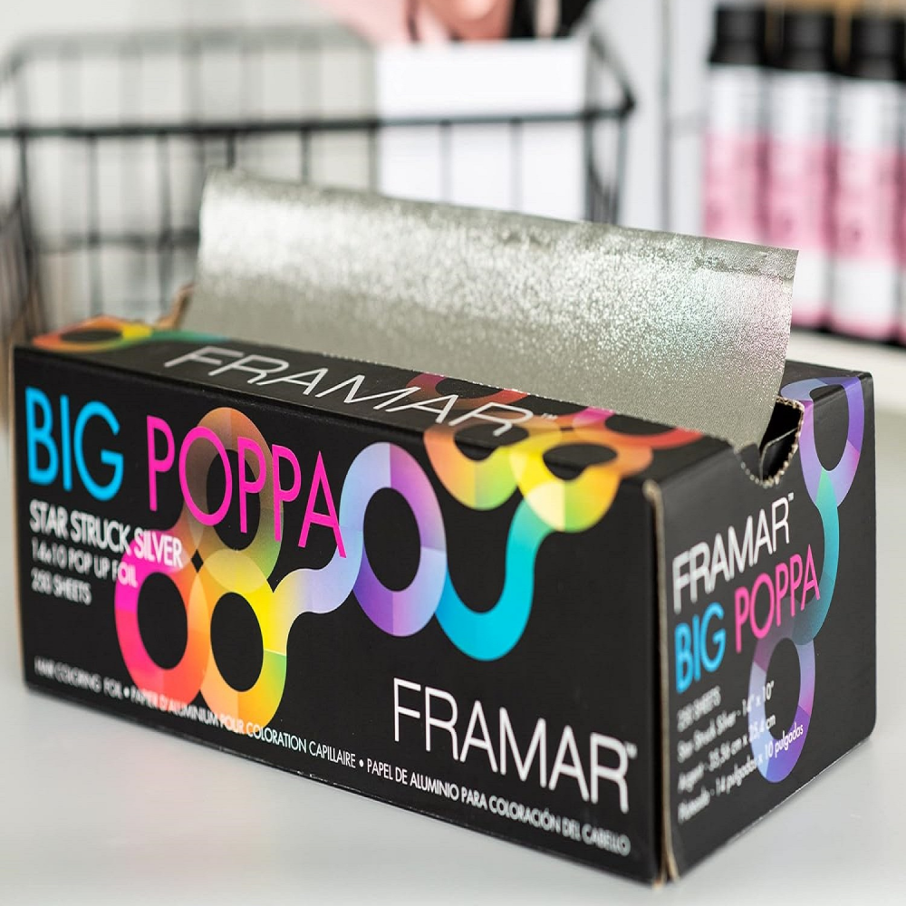 Framar 10x14 Big Poppa Star Struck Silver Foil 250 Sheets-Hair Foil-Beauty and hair supply
