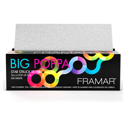 Framar 10x14 Big Poppa Star Struck Silver Foil 250 Sheets-Hair Foil-Beauty and hair supply