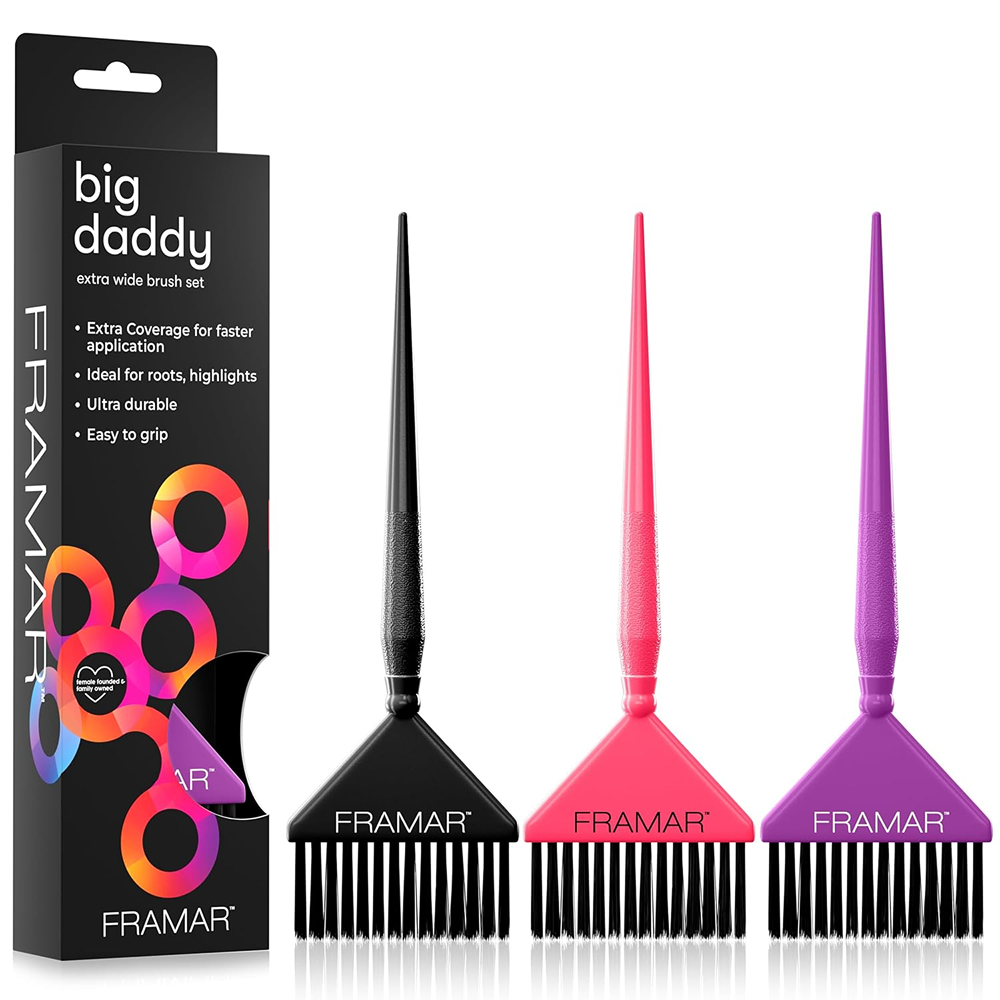 Framar Big Daddy Tricolor Brush Set 3 Pack-Hair Color Brush-Beauty and hair supply