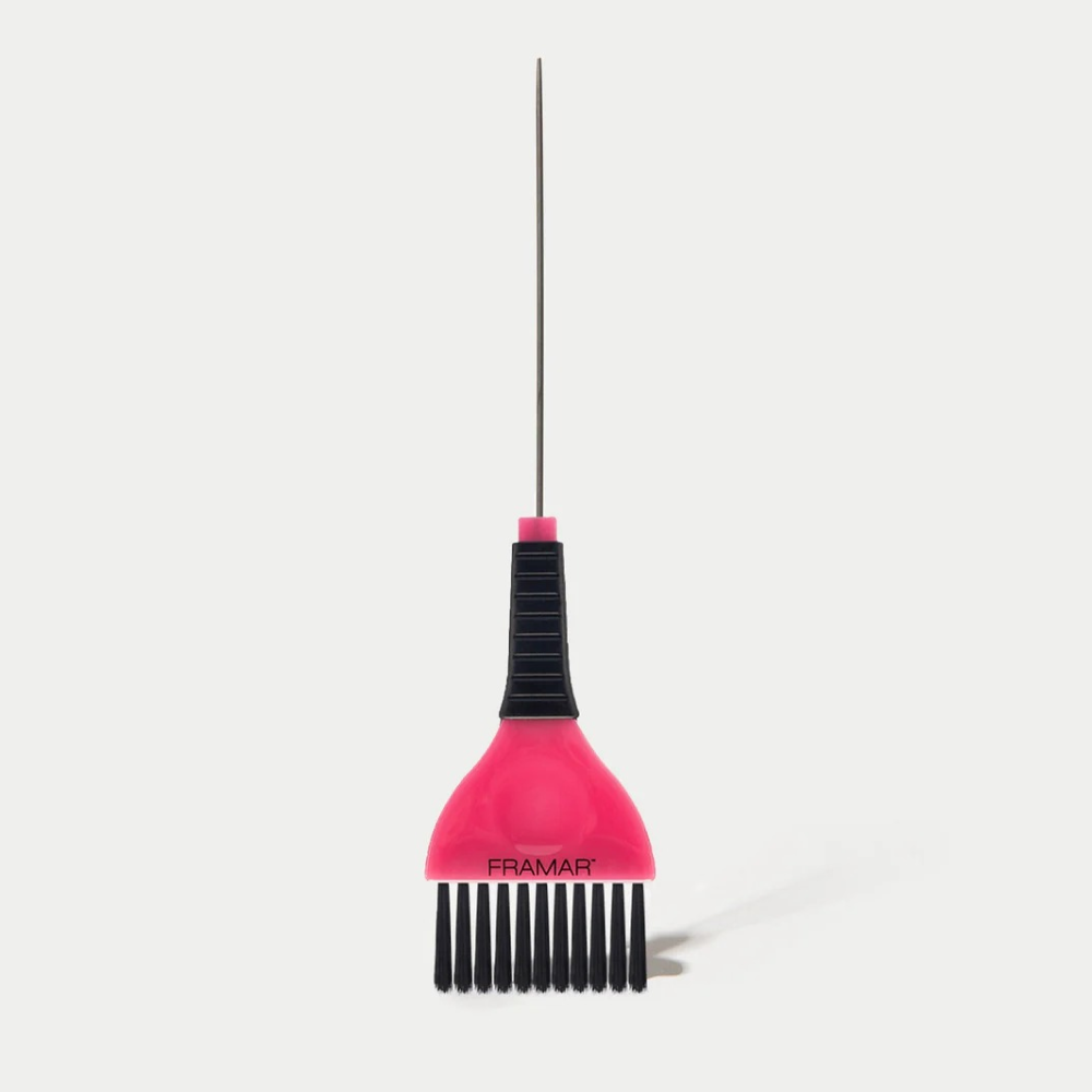 Framar Color Brush with Pin Tail Pink-Hair Color Brush-Beauty and hair supply