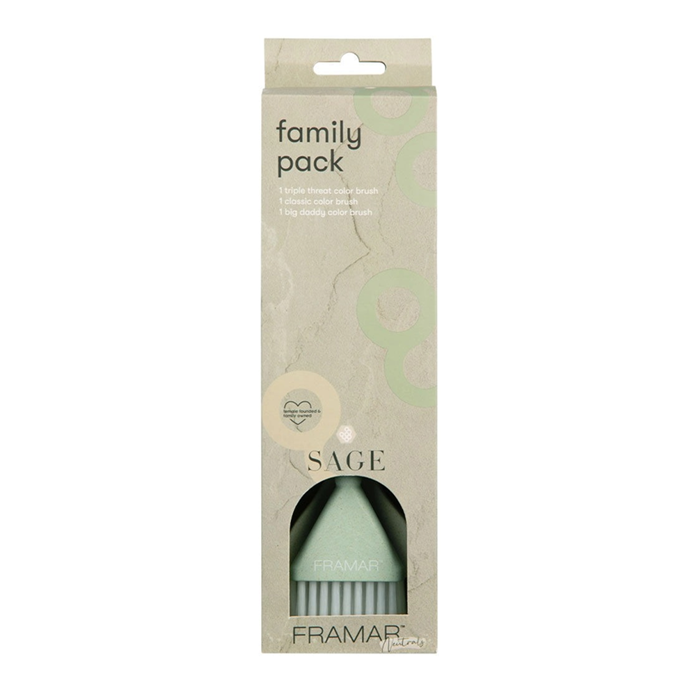 Framar Family Pack Brush Set Neutrals Sage-Hair Color Brush-Beauty and hair supply