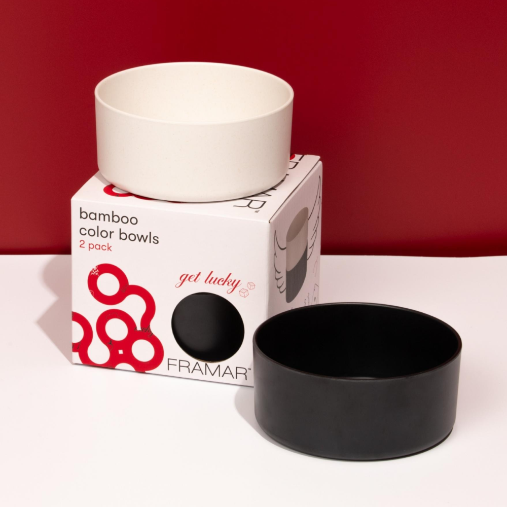 Framar Get Lucky Bamboo Bowls 2 Pack-Coloring Bowl-Beauty and hair supply