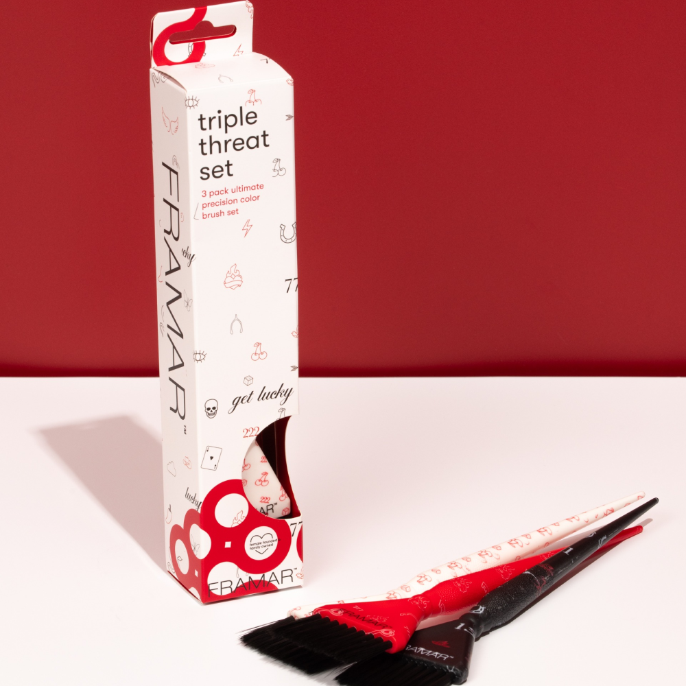 Framar Get Lucky Triple Threat Set-Hair Color Brush-Beauty and hair supply