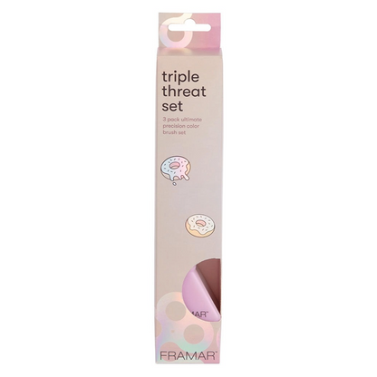 Framar Glazed Donut Triple Threat Set-Hair Color Brush-Beauty and hair supply