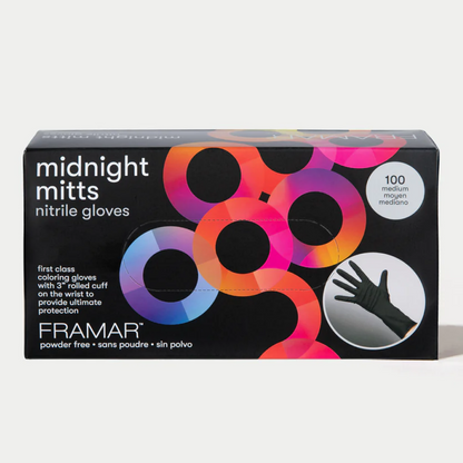 Framar Midnight Mitts Nitrile Gloves 100 Pack-Gloves-Beauty and hair supply
