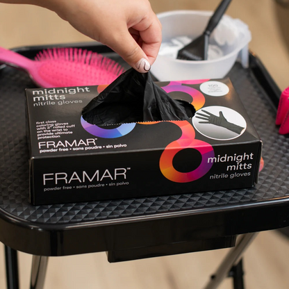 Framar Midnight Mitts Nitrile Gloves 100 Pack-Gloves-Beauty and hair supply